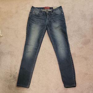 Guess Women's Med Rise Power Skinny Blue Jeans Sz 27